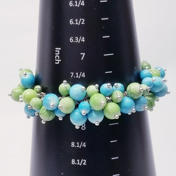 Lucky Brand Blue/Green Cluster Bead Bracelet - Picture 7 of 7